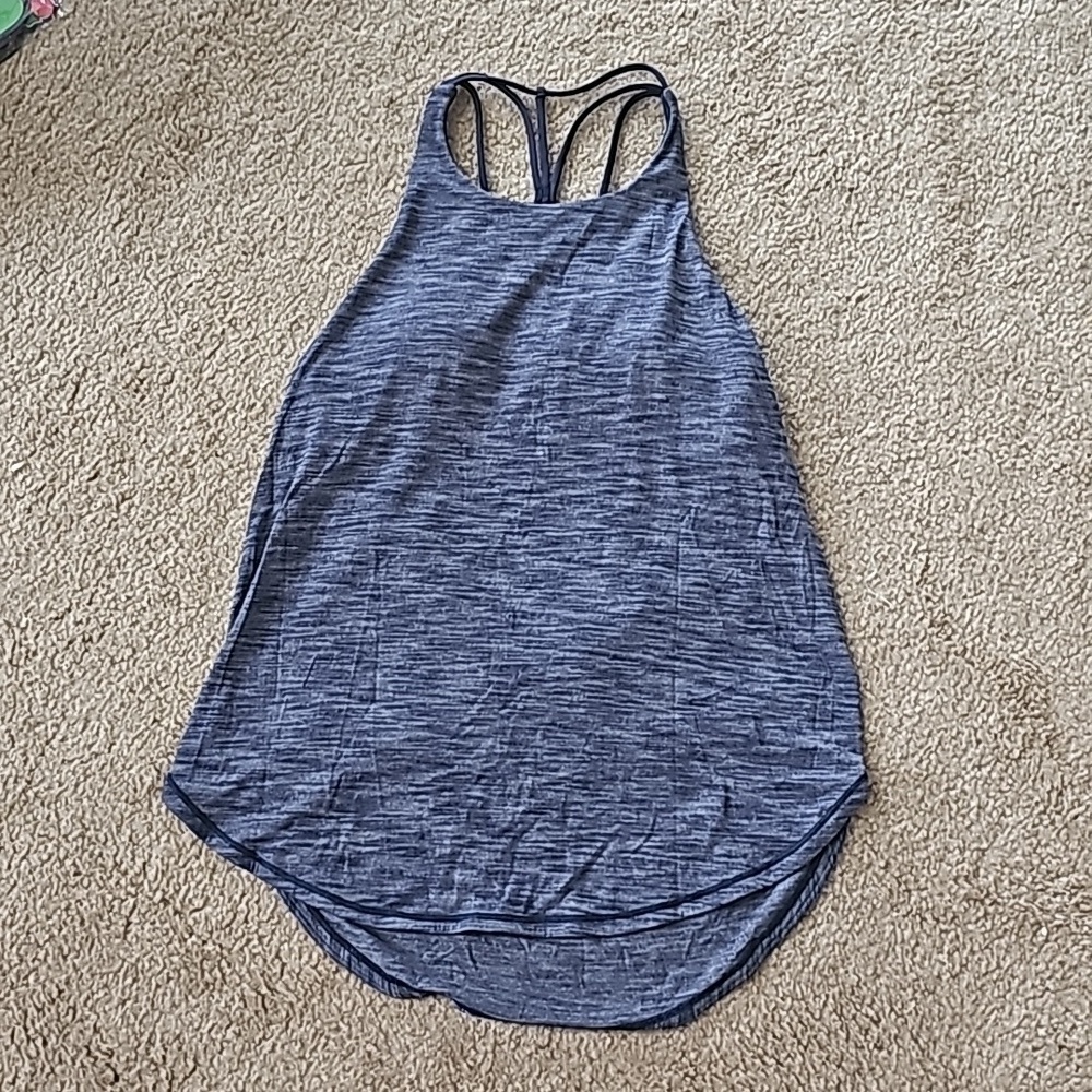 Lululemon Raise The Barre Tank Bra Heathered Deep Navy Blue Size 6